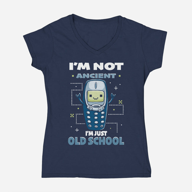 Old School-Womens-V-Neck-Tee-Vallina84