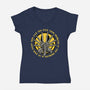 Face Problem-Womens-V-Neck-Tee-momma_gorilla