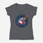 Worm In Space-Womens-V-Neck-Tee-nickzzarto