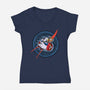 Worm In Space-Womens-V-Neck-Tee-nickzzarto