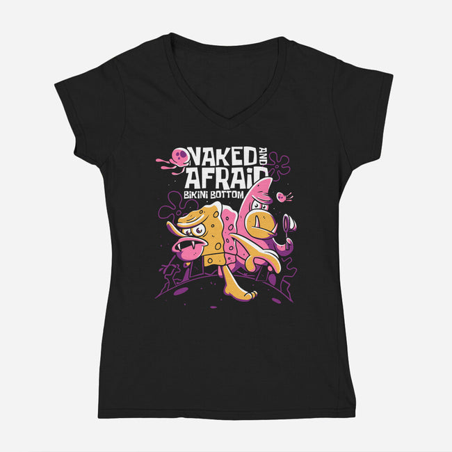 Bikini Bottom Survivalists-Womens-V-Neck-Tee-estudiofitas