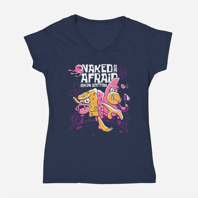 Bikini Bottom Survivalists-Womens-V-Neck-Tee-estudiofitas