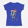 Bounty Huntress Sumi-e-Womens-V-Neck-Tee-Astrobot Invention