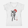 Bounty Huntress Sumi-e-Womens-V-Neck-Tee-Astrobot Invention