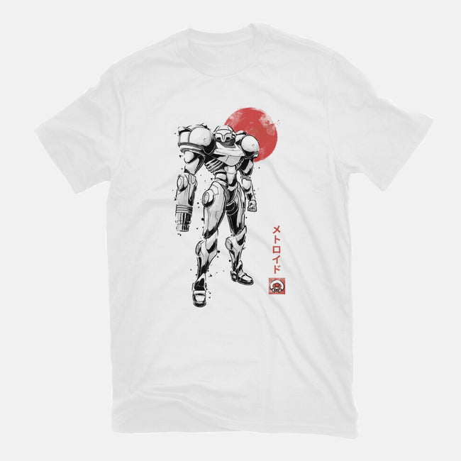 Bounty Huntress Sumi-e-Womens-Fitted-Tee-Astrobot Invention