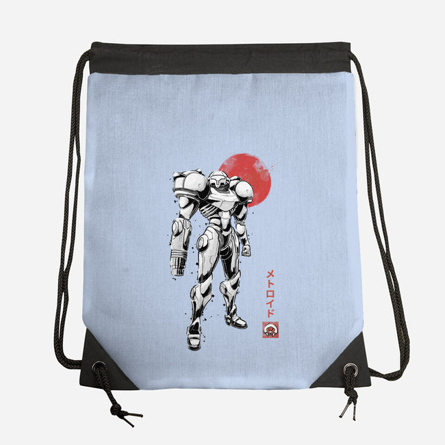 Bounty Huntress Sumi-e-None-Drawstring-Bag-Astrobot Invention