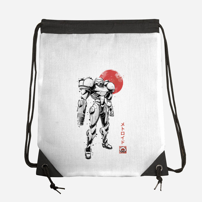 Bounty Huntress Sumi-e-None-Drawstring-Bag-Astrobot Invention