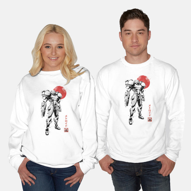 Bounty Huntress Sumi-e-Unisex-Crew Neck-Sweatshirt-Astrobot Invention