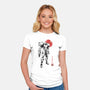 Bounty Huntress Sumi-e-Womens-Fitted-Tee-Astrobot Invention
