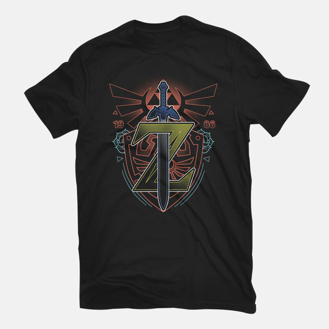 Neon Lineart Legendary Emblem-Womens-Fitted-Tee-Astrobot Invention