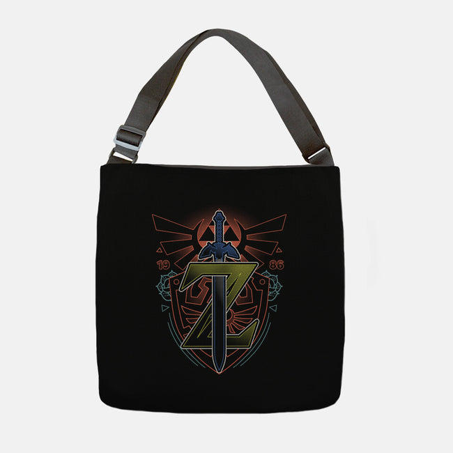 Neon Lineart Legendary Emblem-None-Adjustable Tote-Bag-Astrobot Invention