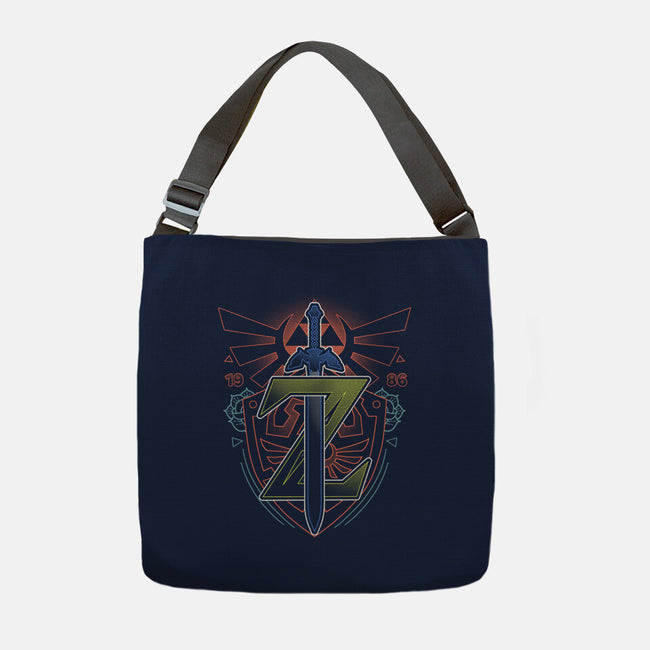 Neon Lineart Legendary Emblem-None-Adjustable Tote-Bag-Astrobot Invention