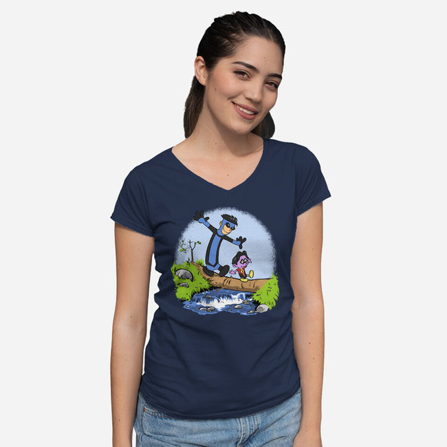 Villtrumite Bridge-Womens-V-Neck-Tee-joerawks