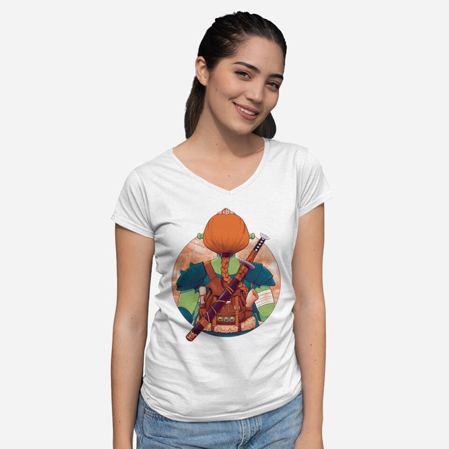 Autumn Swamp-Womens-V-Neck-Tee-Bruno Mota