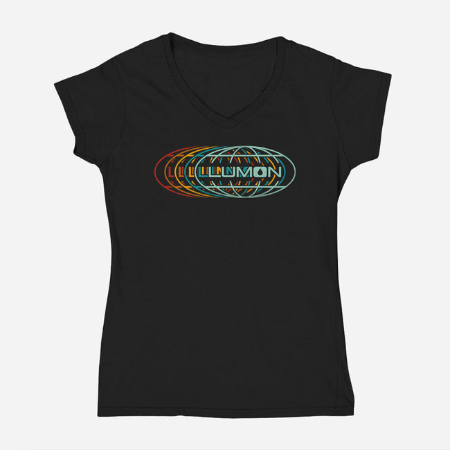 Retro Industry-Womens-V-Neck-Tee-rocketman_art