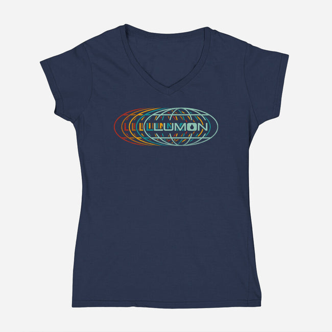 Retro Industry-Womens-V-Neck-Tee-rocketman_art