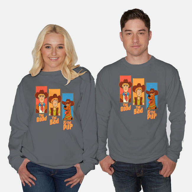 The Good The Bad And The Pup-Unisex-Crew Neck-Sweatshirt-P1yu5h
