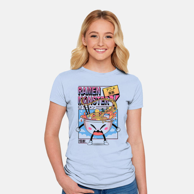 Ramen Manga Monster-Womens-Fitted-Tee-Donnie