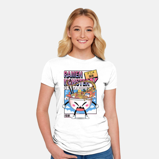 Ramen Manga Monster-Womens-Fitted-Tee-Donnie