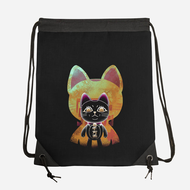 Negative Yokai Cat-None-Drawstring-Bag-Donnie