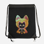 Negative Yokai Cat-None-Drawstring-Bag-Donnie