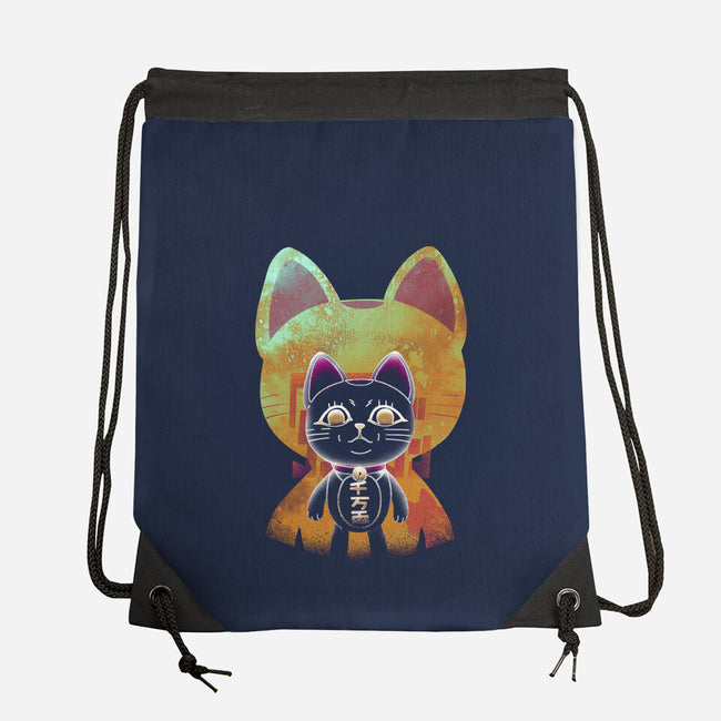 Negative Yokai Cat-None-Drawstring-Bag-Donnie