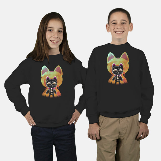 Negative Yokai Cat-Youth-Crew Neck-Sweatshirt-Donnie