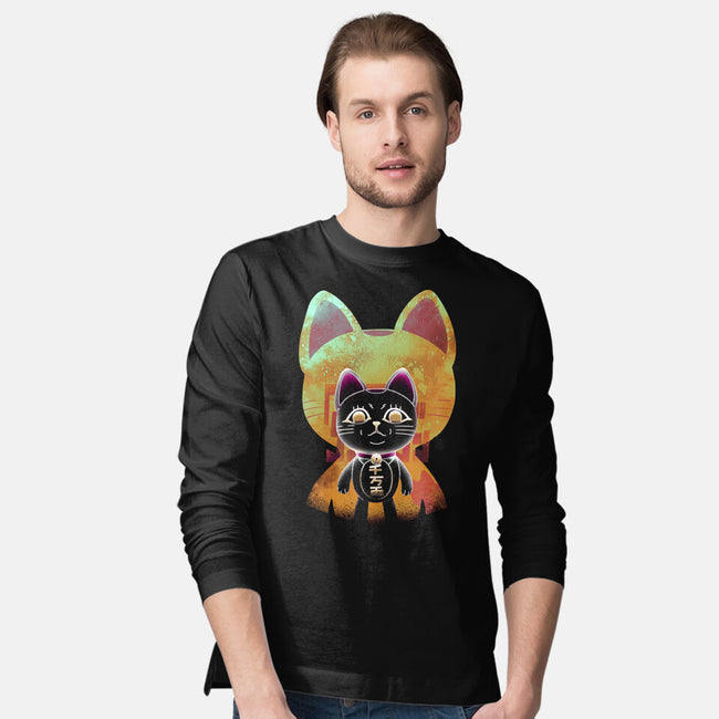 Negative Yokai Cat-Mens-Long Sleeved-Tee-Donnie