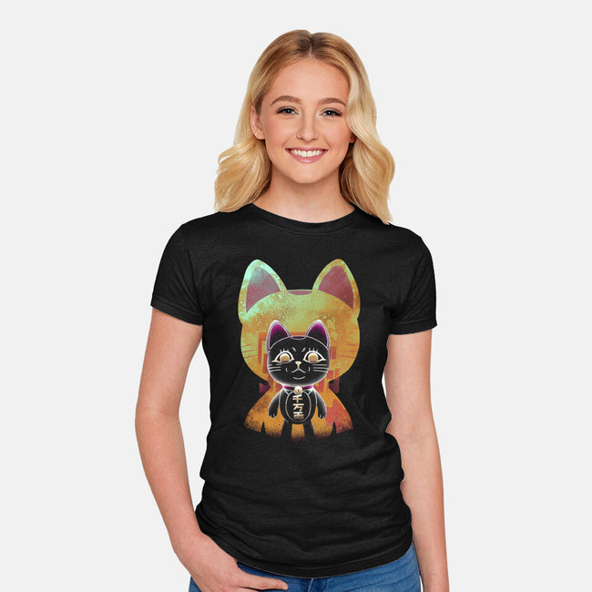 Negative Yokai Cat-Womens-Fitted-Tee-Donnie