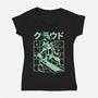 Cloudygon-Womens-V-Neck-Tee-arace
