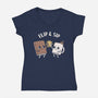 Flip And Sip-Womens-V-Neck-Tee-rarpoint