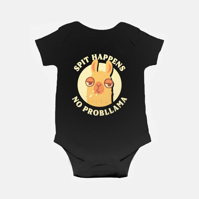 Spit Happens No Probllama-Baby-Basic-Onesie-rarpoint