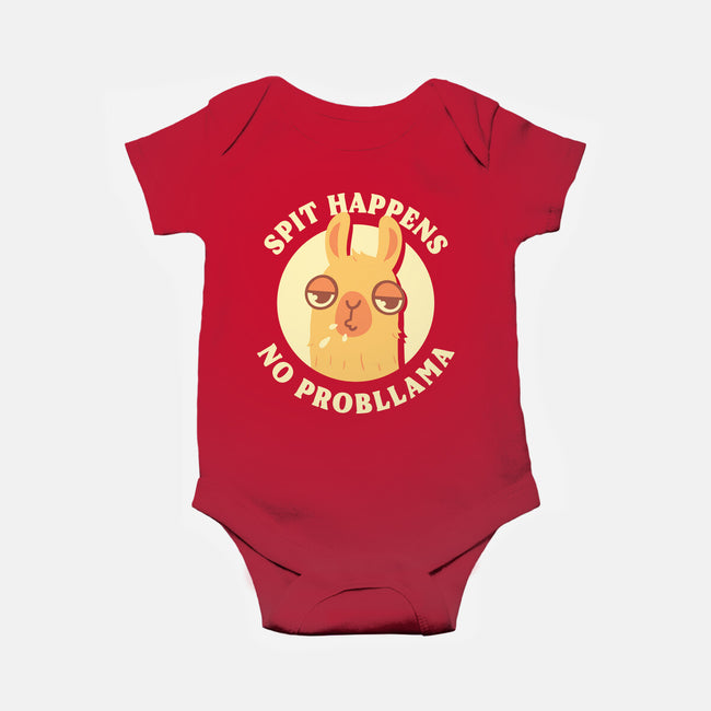Spit Happens No Probllama-Baby-Basic-Onesie-rarpoint
