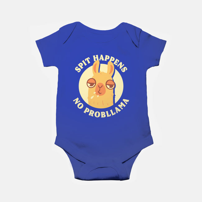 Spit Happens No Probllama-Baby-Basic-Onesie-rarpoint