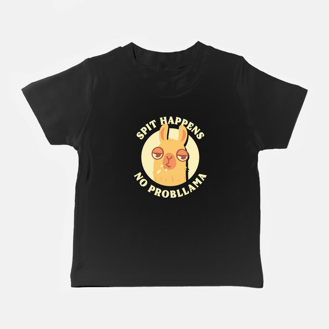 Spit Happens No Probllama-Baby-Basic-Tee-rarpoint