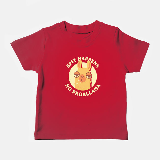Spit Happens No Probllama-Baby-Basic-Tee-rarpoint