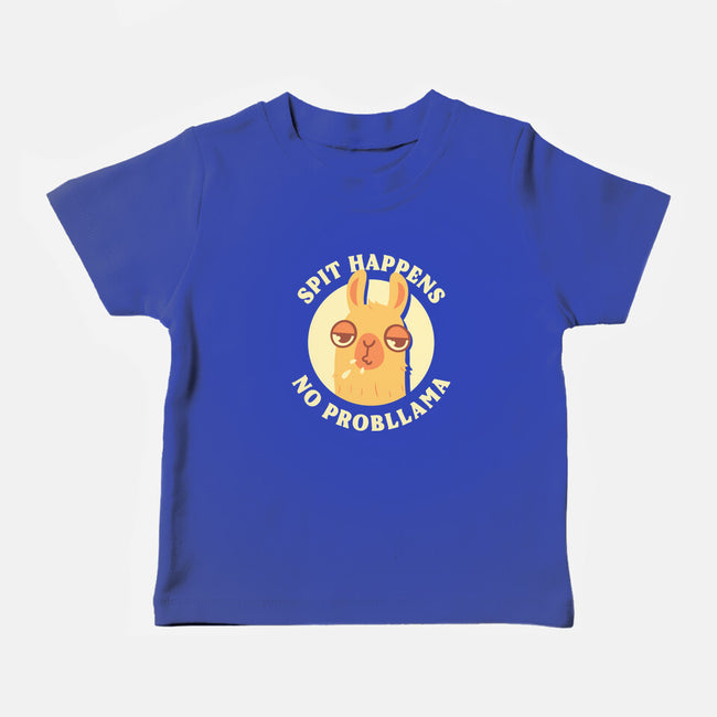 Spit Happens No Probllama-Baby-Basic-Tee-rarpoint
