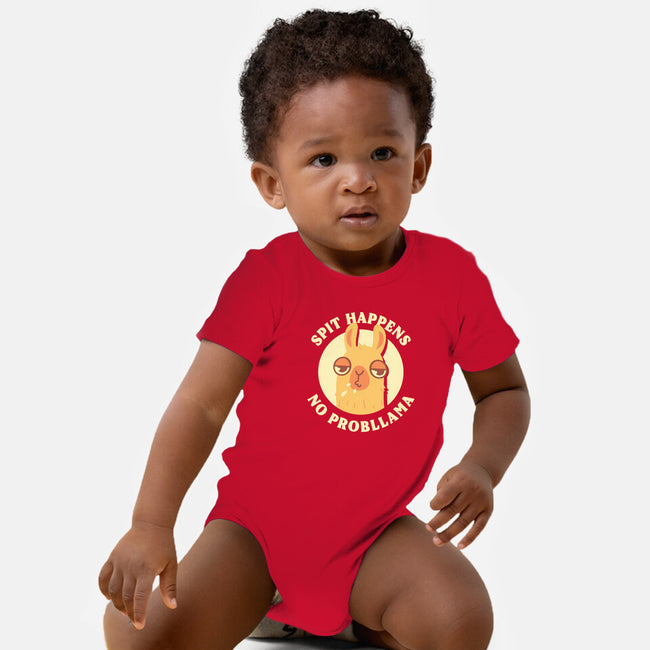 Spit Happens No Probllama-Baby-Basic-Onesie-rarpoint