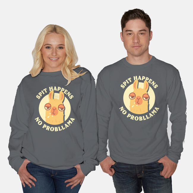 Spit Happens No Probllama-Unisex-Crew Neck-Sweatshirt-rarpoint