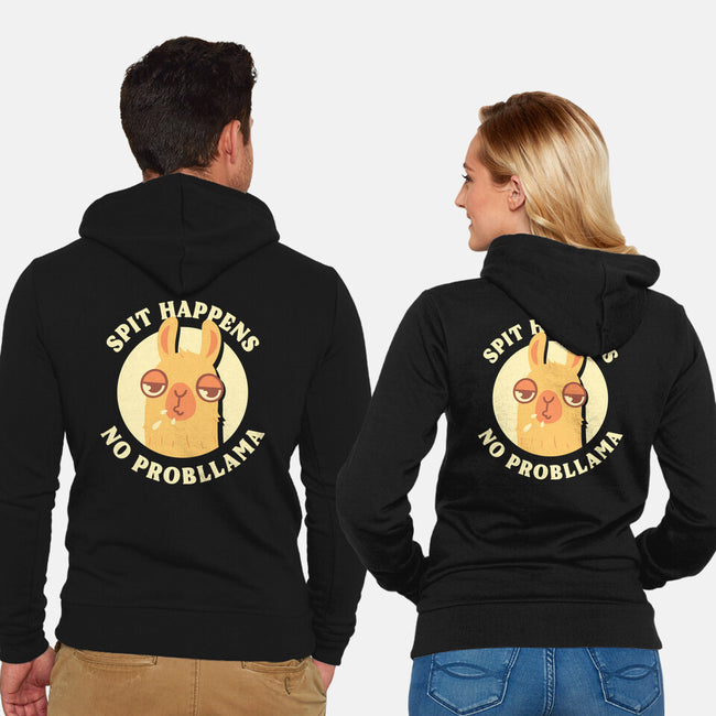 Spit Happens No Probllama-Unisex-Zip-Up-Sweatshirt-rarpoint