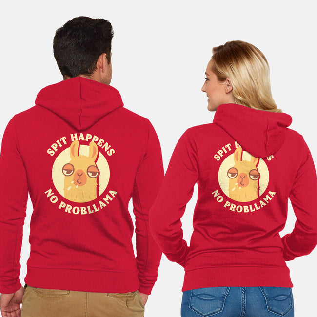 Spit Happens No Probllama-Unisex-Zip-Up-Sweatshirt-rarpoint