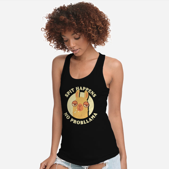 Spit Happens No Probllama-Womens-Racerback-Tank-rarpoint