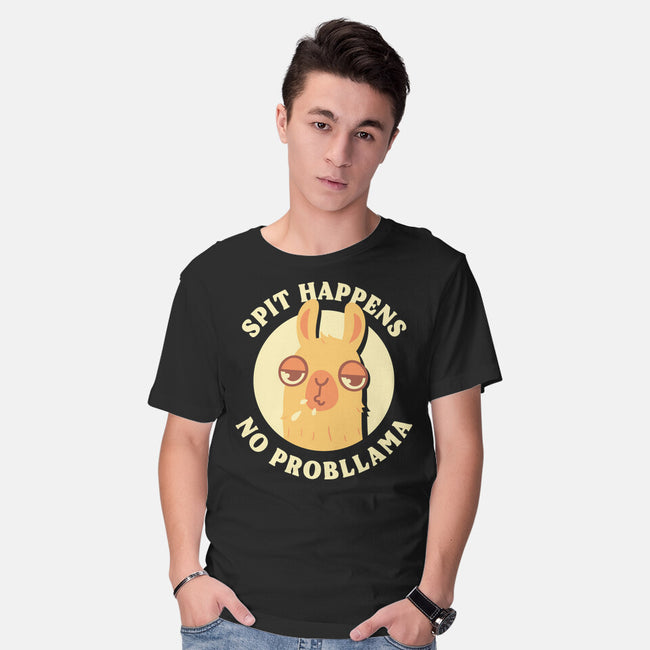 Spit Happens No Probllama-Mens-Basic-Tee-rarpoint