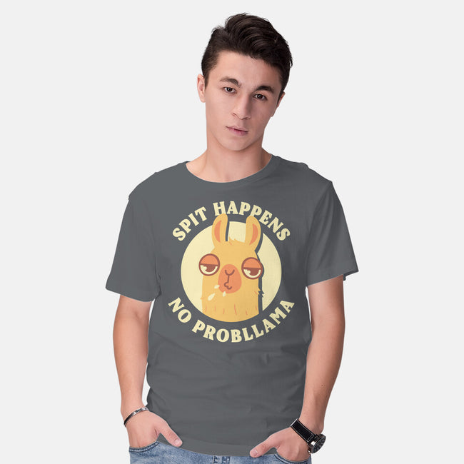 Spit Happens No Probllama-Mens-Basic-Tee-rarpoint