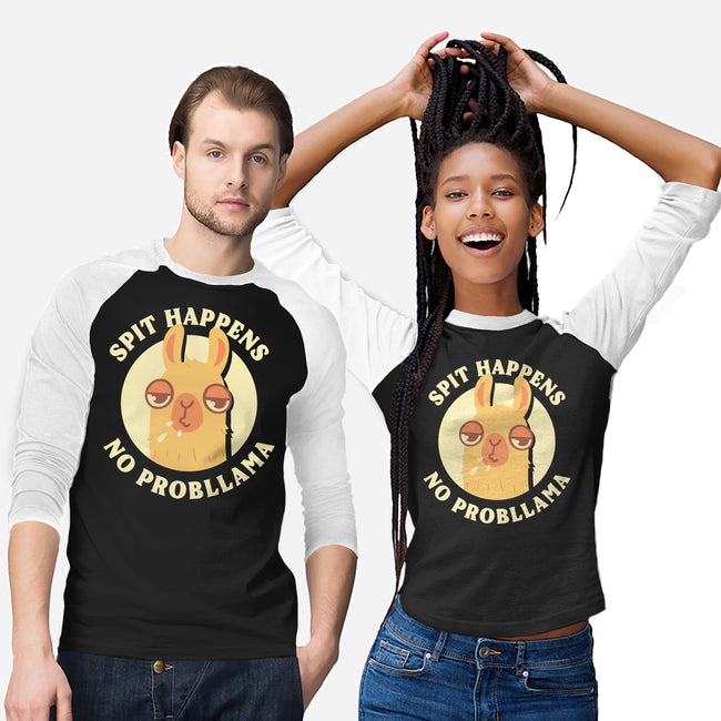 Spit Happens No Probllama-Unisex-Baseball-Tee-rarpoint