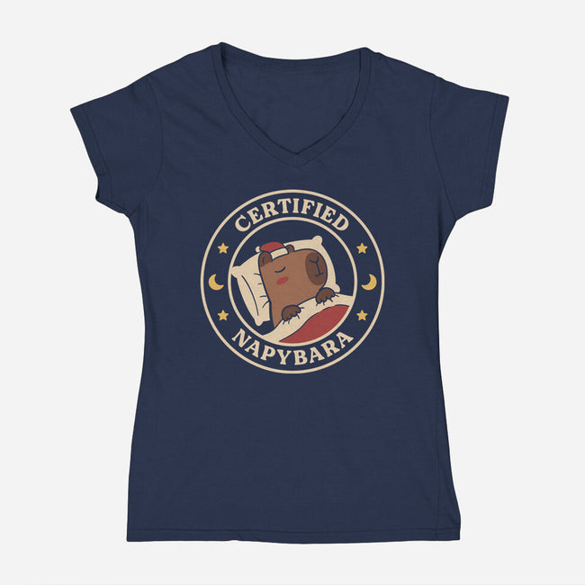 Certified Napybara-Womens-V-Neck-Tee-rarpoint