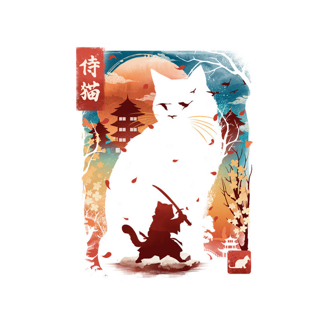 Samurai Cat Landscape-Mens-Heavyweight-Tee-dandingeroz