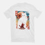 Samurai Cat Landscape-Mens-Premium-Tee-dandingeroz