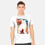 Samurai Cat Landscape-Mens-Heavyweight-Tee-dandingeroz