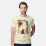 Samurai Cat Landscape-Mens-Premium-Tee-dandingeroz